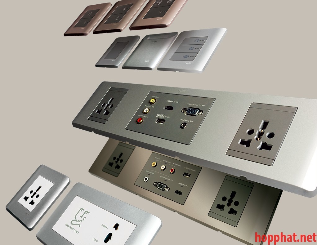 Công tắc, ổ cắm series Zencelo A (màu đồng)